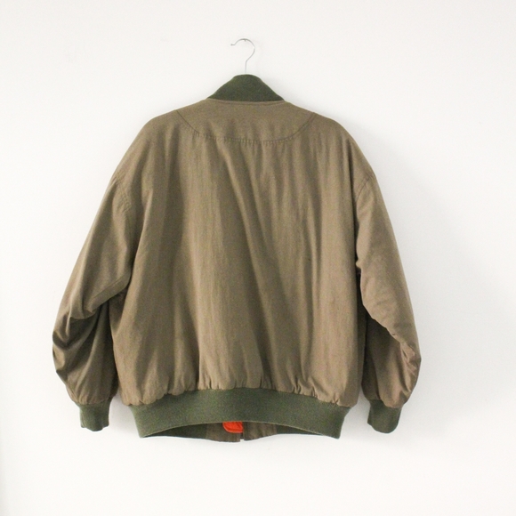 SOLD - Rare Vintage 1980s Green Flight Bomber Jacket with Blue Grass Inc - Picture 8 of 8
